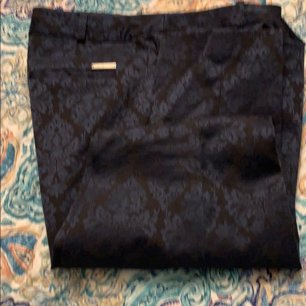 Black and draped blue